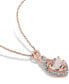 ფოტო #3 პროდუქტის Morganite (1-3/4 ct. t.w.) & Diamond (1/20 ct. t.w.) Heart Swirl 17" Pendant Necklace in 10k Rose Gold
