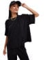 ONLY boxy plisse t-shirt co-ord in black Черный, XL - EU 42 - фото #1