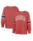 Фото #1 товара Women's Red Distressed Wisconsin Badgers Allie Modest Raglan Long Sleeve Cropped T-shirt
