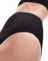 Topshop mix and match crinkle high waist high leg bikini bottoms in black