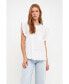 ფოტო #4 პროდუქტის Women's Trim Detail Ruffled Top