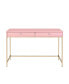 Фото #4 товара Ottey Writing Desk, Pink High Gloss & Gold Finish