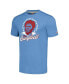 Фото #2 товара Men's Earl Campbell Heathered Light Blue Houston Oilers Caricature Retired Player Tri-Blend T-Shirt