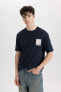 Erkek T-shirt C2081ax/nv239 Navy