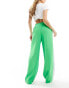 ASOS DESIGN pull on trouser with contrast panel in bright green