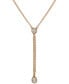 Фото #1 товара DKNY gold-Tone Crystal Lariat Necklace, Created for Macy's , 16" + 3" extender, Created for Macy's
