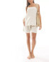 ASOS DESIGN Isabel mix & match linen look beach bermuda short in neutral Бежевый, 34 - фото #2