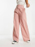 Фото #3 товара ASOS DESIGN wide leg suit trouser with linen in dusty pink