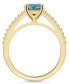 Фото #3 товара Aquamarine (1-1/4 ct. t.w.) and Diamond (1/6 ct. t.w.) Ring in 14K Yellow Gold