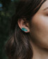 ფოტო #3 პროდუქტის Chameli Stud Earrings, Set of 2 - Gold Dot, Teal Fern Leaf