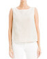 Фото #1 товара Max Studio Double Weave Crinkle Linen-Blend Shell Top Women's