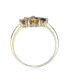 Фото #2 товара Yellow Gold Plated Multi Colored Cubic Zirconia Heart Setting Ring