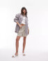 Topshop denim shacket in sandstorm grey