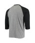 Фото #3 товара Men's Heathered Gray, Black Distressed Chicago White Sox 1900 Inaugural Season Vintage-Like Raglan 3/4-Sleeve T-shirt