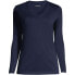 Фото #2 товара Women's Tall Relaxed Supima Cotton Long Sleeve V-Neck T-Shirt