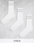 Jack & Jones 3 pack striped tennis socks in white weiß - фото #1