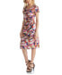 ფოტო #3 პროდუქტის Women's Knee-Length Faux Wrap Short Sleeve Dress