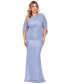 Plus Size Drape-Back Crinkled Gown