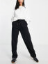 Фото #1 товара ASOS DESIGN straight leg jogger with deep waistband and pintuck in cotton in black - BLACK