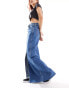 Tommy Jeans Claire high waist maxi skirt in mid wash W29 - фото #4