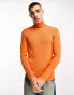 Фото #6 товара COLLUSION knitted roll neck jumper in bright orange