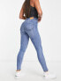 Stradivarius Tall super high waist skinny jean in medium blue