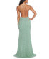 Juniors' Glittered Open-Back Sleeveless Gown