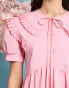 Фото #4 товара Sister Jane pleat mini dress with collar in pink