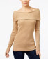 INC International Concepts Women's Boat Neck Long Sleeve Sweater Metallic Gold M