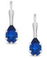 Gemstone Leverback Earrings in 10K White Gold