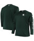 ფოტო #1 პროდუქტის Men's Green Michigan State Spartans Big and Tall Terminal Tackle Omni-Shade Long Sleeve Raglan T-shirt