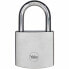 Key padlock Yale Brass Steel Rectangular Silver