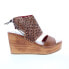 Фото #1 товара Bed Stu Enid F376011 Womens Brown Leather Slip On Wedges Sandals Shoes 6.5