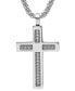 ფოტო #2 პროდუქტის Men's 18k Gold-Plated Stainless Steel Spring Inlay Cross 24" Pendant Necklace