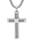 Фото #2 товара Men's 18k Gold-Plated Stainless Steel Spring Inlay Cross 24" Pendant Necklace