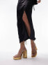 Фото #3 товара Topshop Eve heeled platform with ankle tie in gold