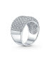 ფოტო #2 პროდუქტის Micro Pave Cubic Zirconia Cocktail Anniversary Wide CZ Pave Anniversary Statement 1/2 Eternity Band Ring For Women Rose Gold Plated .925 Sterling Silver