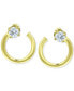 ფოტო #3 პროდუქტის Cubic Zirconia Front & Back Hoop Earrings, Created for Macy's