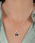 ფოტო #2 პროდუქტის Black Diamond (1/10 ct. t.w.) & Garnet Accent Heart & Dagger Evil Queen Pendant Necklace in 10k Rose Gold, 16" + 2" extender