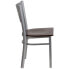 Фото #1 товара Hercules Series Silver Slat Back Metal Restaurant Chair - Walnut Wood Seat