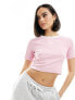 Adidas Originals three stripe baby tee in pastel pink XL - фото #1