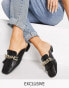 Z_Code_Z Exclusive Avan flat shoes with chain detail in black - BLACK