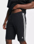 Adidas Originals Trefoil Essentials Tall logo 3 stripe shorts in black Черный, S - фото #3