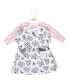 ფოტო #2 პროდუქტის Baby Girls Cotton Dresses, Black Toile Pink