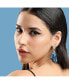 ფოტო #4 პროდუქტის Women's Blue Textured Abstract Drop Earrings