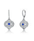 Фото #1 товара Sterling Silver White Gold Plated with Colored Cubic Zirconia Wreath Drop Earrings