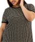 ფოტო #3 პროდუქტის Plus Size Button-Back Short-Sleeve Top