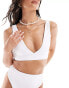 Фото #2 товара ASOS DESIGN Maya sleek plunge bikini top in white