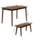 3 PCS Wooden Dining Table Set Kitchen Furniture For 4 Modern Table Set With 2 Benches Spacious