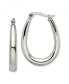 ფოტო #1 პროდუქტის Stainless Steel Polished Teardrop Hollow Hoop Earrings